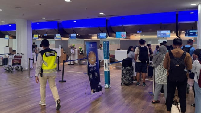 Aktifitas di bandara Lombok beberapa waktu lalu.