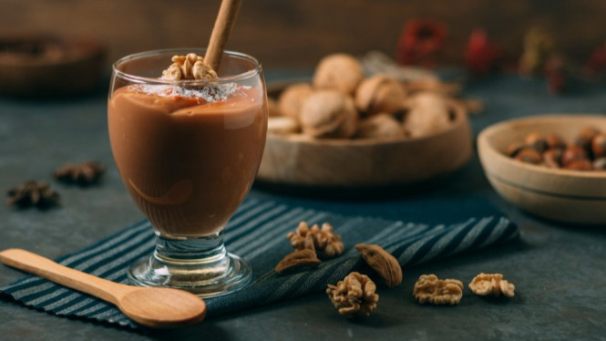 Segelas smoothies maca.