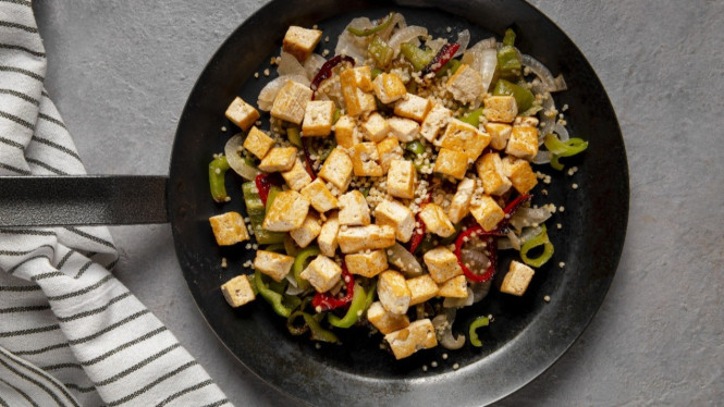 Tahu salad saus kari segar unik