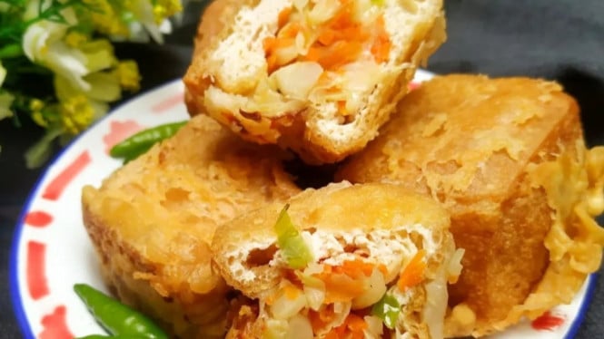 Resep tahu pong krispi isi sayur