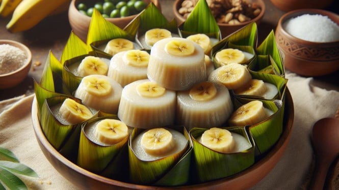 Tampilan lain kue nagasari, kue tradisional yang manis dan lembut