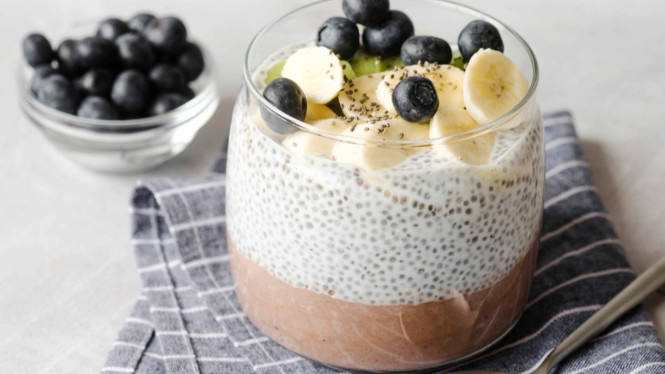 chia,yogurt pudding sehat, tanpa oven