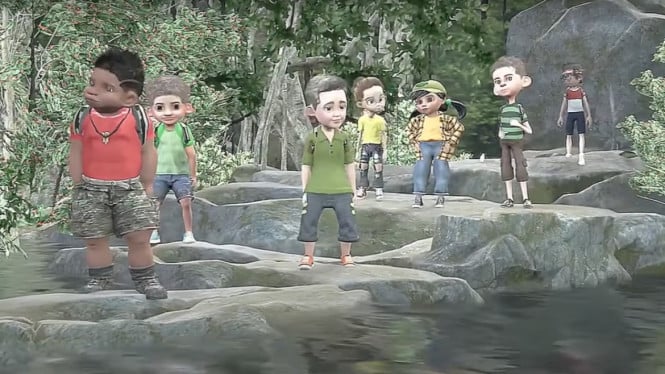 Tangkapan layar trailer film animasi Merah Putih One For All