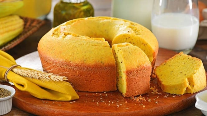 Kue dengan tekstur lembut dan manis alami dari jagung