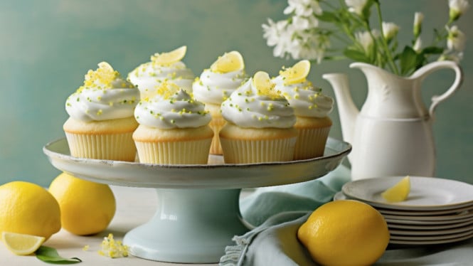 Cupcake lemon segar lembut