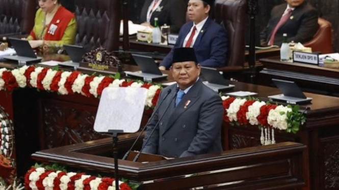 Presiden Prabowo Subianto di Sidang Tahunan MPR RI tahun 2025