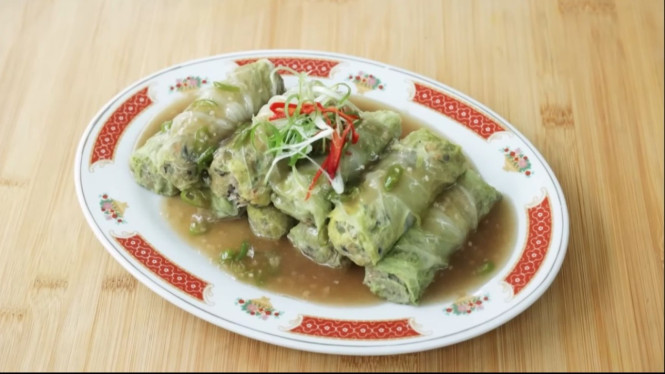 Daging gulung sawi gurih sehat menggoda