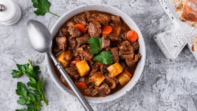 Goulash daging kaya rempah, tanpa minyak & santan