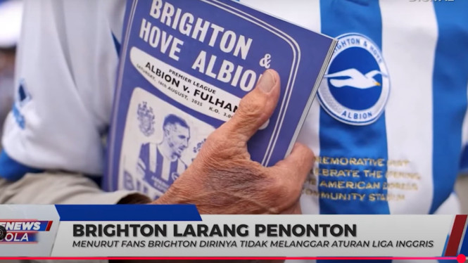 Fans Brighton Dilarang Nonton di Kandang Lawan