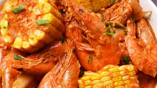 Udang saus padang rumahan pedas gurih