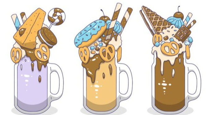 Ilustrasi minuman kekinian yang populer