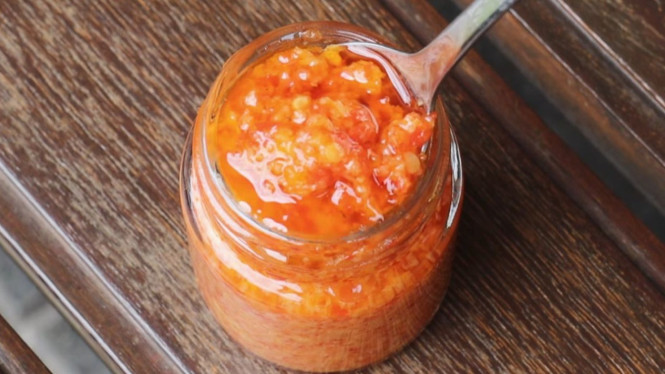 Sambal nasi Hainan pedas segar bikin nagih