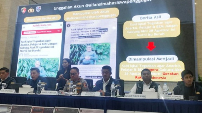 Konferensi pers di Gedung Bareskrim Polri