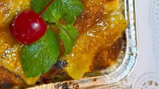 Pisang caramel cheese cake lezat ala chef fajar alam