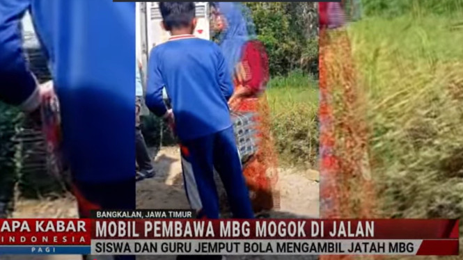 Mobil Angkut MBG Mogok di Bangkalan Siswa