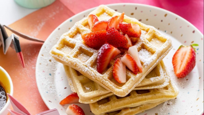 Mochi waffle camilan lezat mudah dibuat