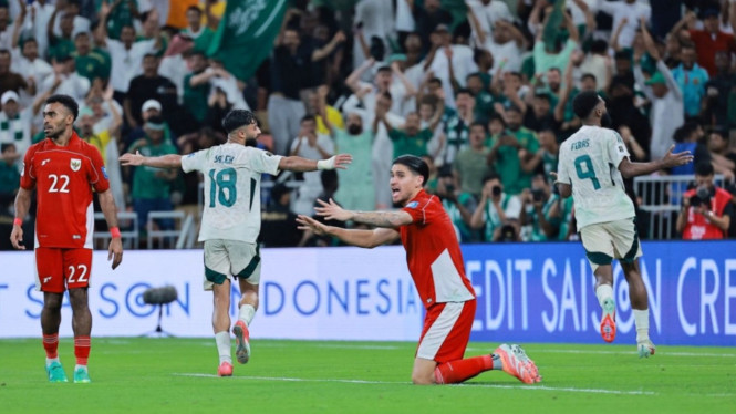 Momen pertandingan Timnas Indonesia versus Arab Saudi
