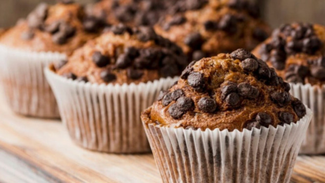 Kue lezat double chocolate muffins
