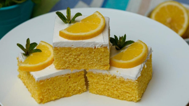 Kue lezat lemon chiffon cake