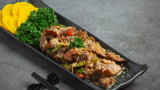 Menu olahan pir yang dimasak menjadi daging bulgogi