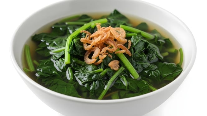 Sayur bening bayam segar dan menyehatkan