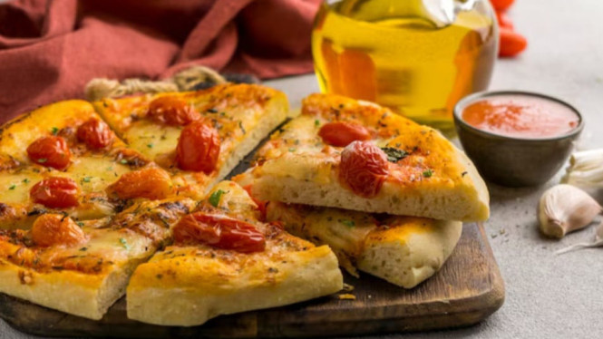 Hidangan lezat focaccia