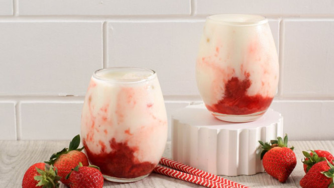 Korean strawberry milk versi homemade