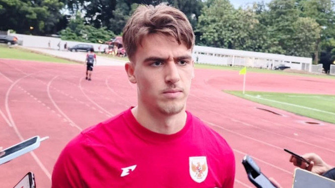 Mauro Zijlstra dalam latihan bersama Timnas Indonesia U-22