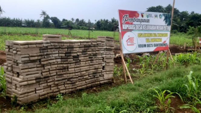 Tumpukan batako di KDMP Bimorejo sebelum diambil