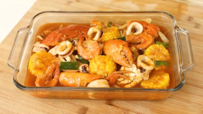 Seafood saus Padang pedas gurih menggoda