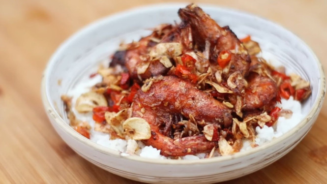 Udang goreng bawang siap disantap saat sahur dan buka puasa