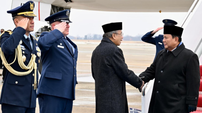Presiden RI Prabowo Subianto tiba di Amerika Serikat (AS).