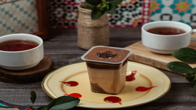 Resep pudding kopi saus cokelat