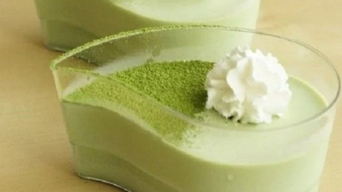 Green tea silky pudding resep takjil buka puasa