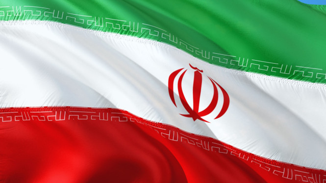 Ilustrasi Bendera negara Iran.