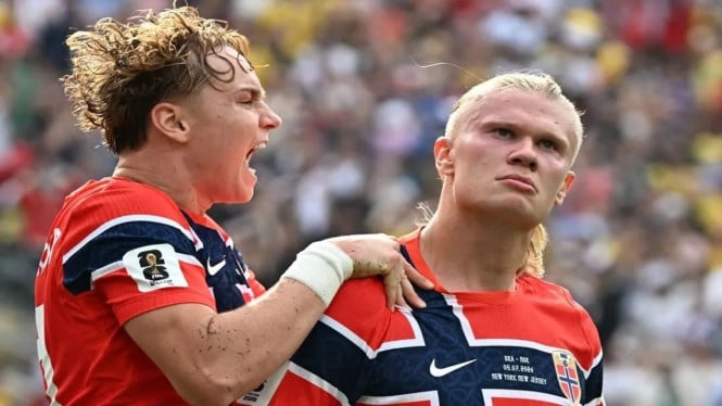 Berhasil Cetak Dua Gol, Haaland Antar Norwegia Singkirkan Brasil dan Lolos Ke Perempat Final