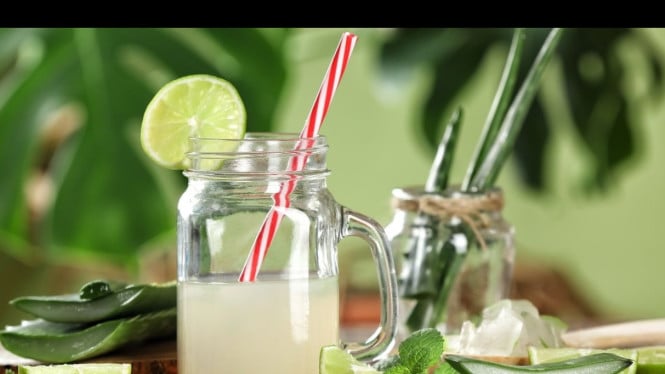 Es lidah buaya selasih untuk ide minuman