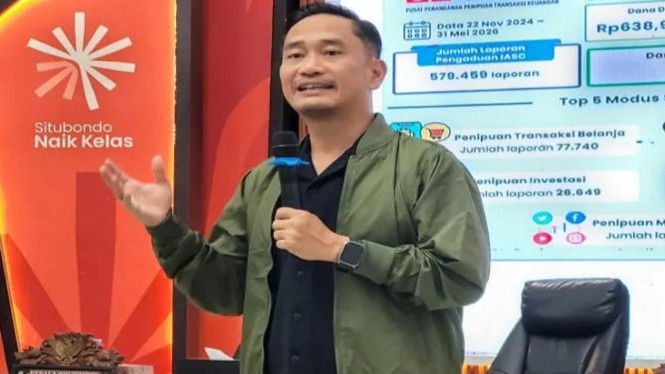 Aris Budiman, Kepala Kantor OJK Jember saat kegiatan di pendopo Kab. Situbondo