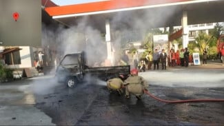 Mobil Pikap Terbakar Saat Isi BBM di SPBU Sentul Bogor, Begini Kronologinya