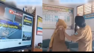 Viral! Kepsek dan Guru SD di Pandeglang Karaoke Pakai Smart TV Bantuan Prabowo saat Jam Belajar