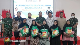 Adev Natural Indonesia bersama Kodim 0506 Tangerang dan Baitulmal Tazkia Salurkan Zakat