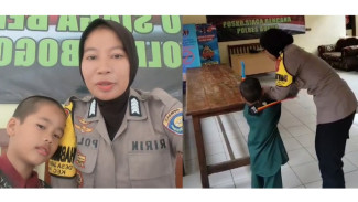 Viral! Aksi Polsek Parung Menjaga dan Merawat Anak Hilang Sampai Bertemu Keluarganya