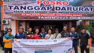 ANTAM Perkuat Tim Penanganan Bencana Sumatera Barat, Kirim Personel dan Logistik dari UBPE Pongkor