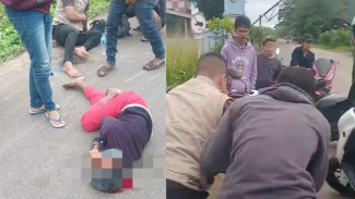 Adu Banteng di Pertigaan Maloko, Dua Motor Bertabrakan, Satu Pengendara Kritis