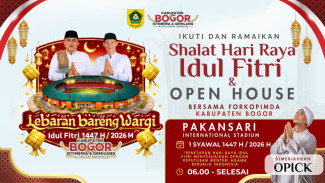 Lebaran Bareng Wargi Bogor Digelar Meriah dari Pawai Obor, Shalat Id di Stadion Pakansari hingga Opick