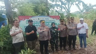 Dukung Ketahanan Pangan, Polsek Tamansari Panen Raya 10 Ton Jagung di Desa Sukamantri