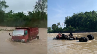 Dump Truk Terseret Banjir Bandang Sungai Cibeet, Sopir Selamat, Rangka Berhasil Dievakuasi