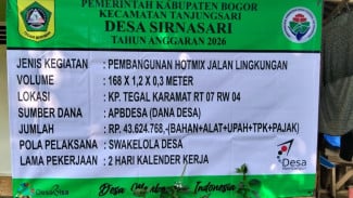 Dana Desa 2026 Bangun Jalan Hotmix di Tegal Karamat, Warga Sirnasari Sambut Antusias