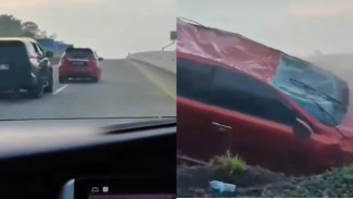 Mobil Pelaku Pembunuhan Wanita di Bogor Terguling Saat Kabur ke Garut