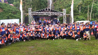 500 Pendaki Ramaikan Anniversary Gunung Lumut Sukamakmur, Doorprize Motor Jadi Sorotan